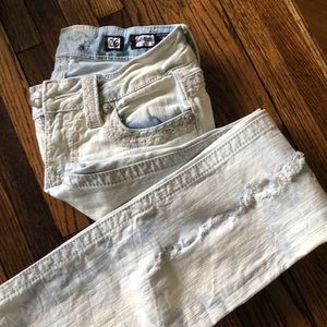 Miss Me distressed bleach-look jeans.